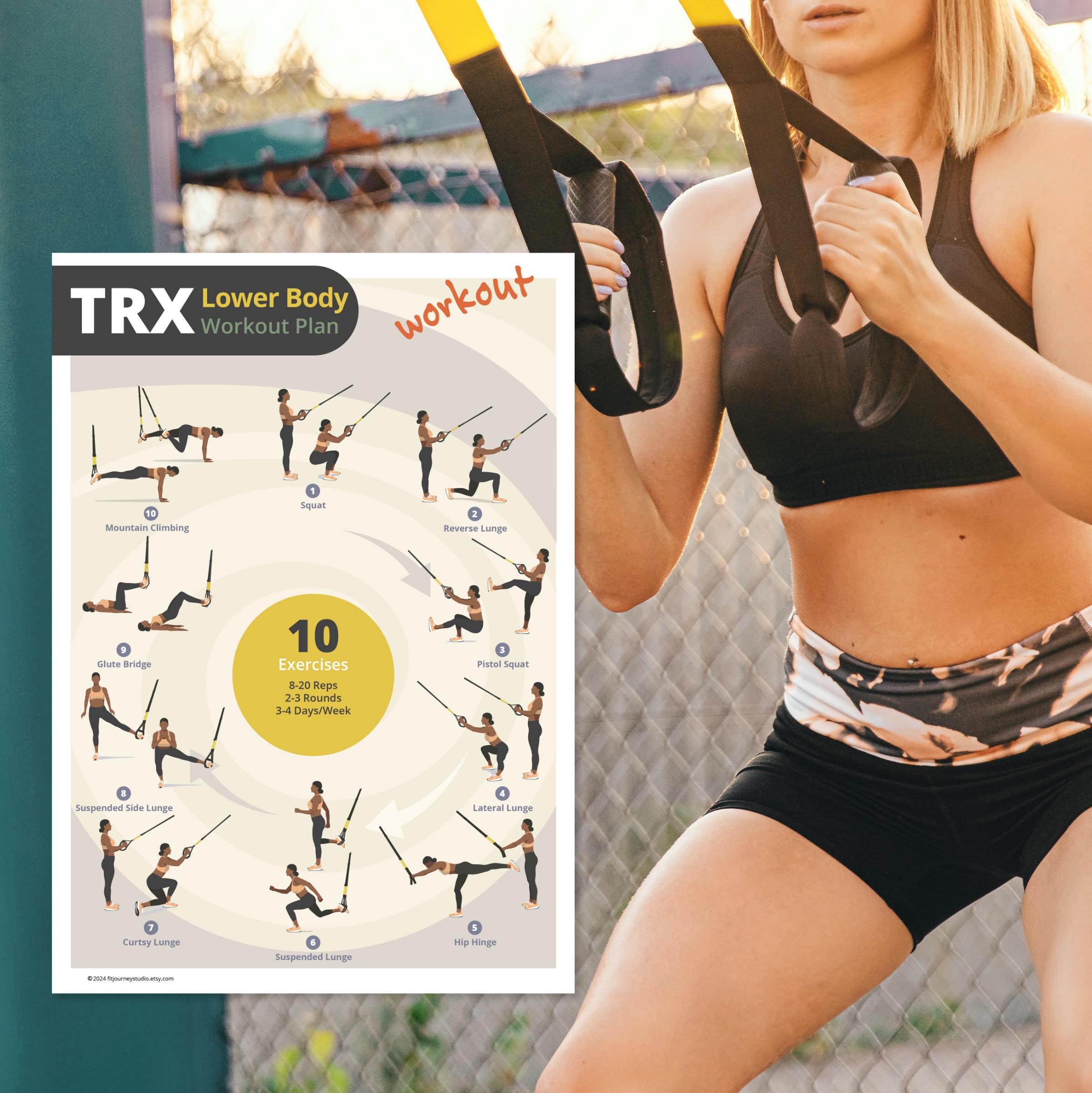 TRX Lower Body Workout Plan | 10 TRX Exercises PDF | Glutes, Legs & Core  Strength | Home or Gym Suspension Training | Instant Download - Etsy  Australia