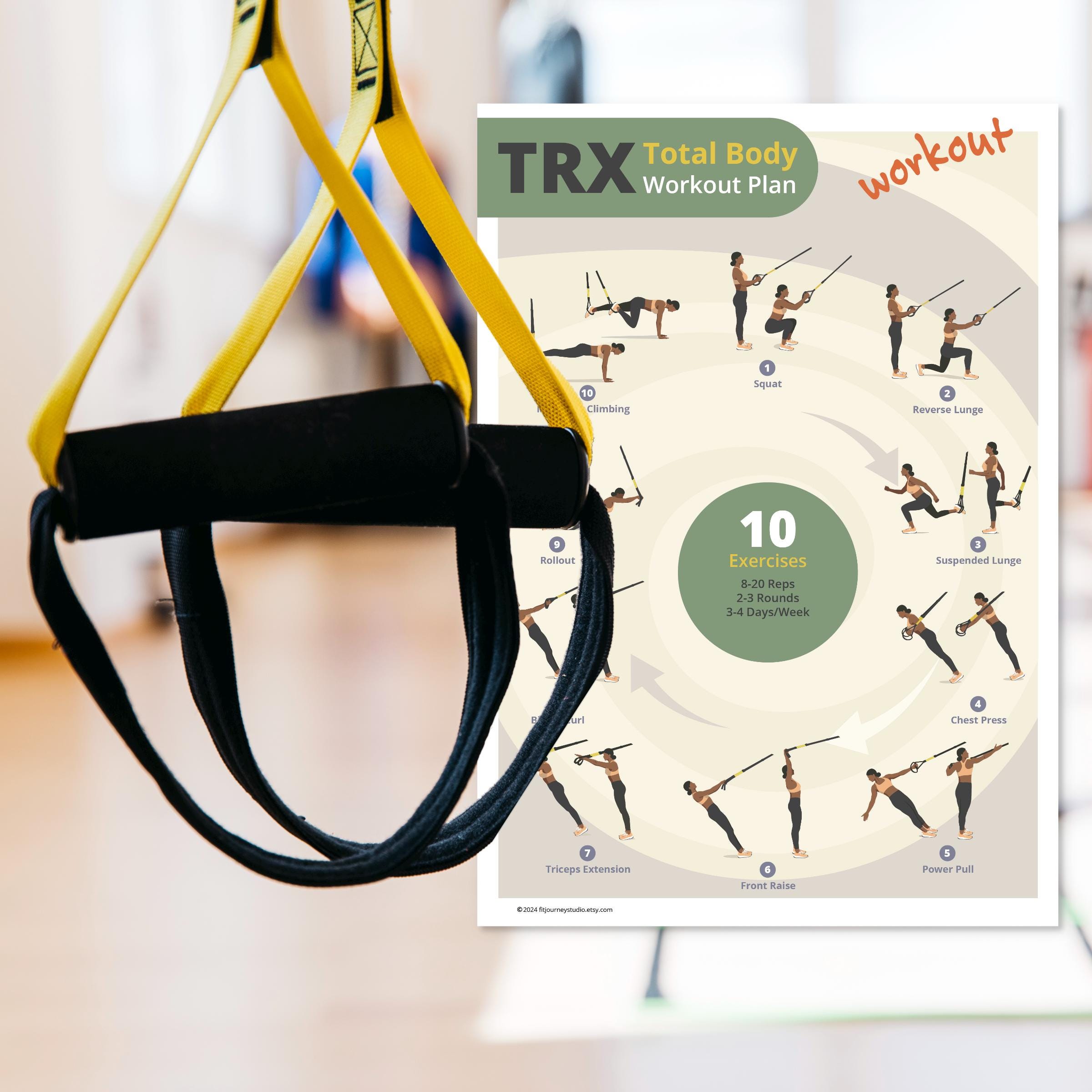 TRX Total Body Workout Plan Suspension Training Full Body Printable