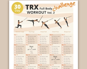30 Day TRX Full Body Workout Challenge: Printable Home Fitness Guide for Women