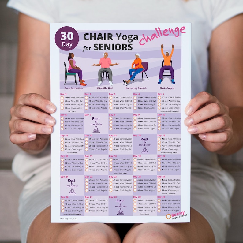 30 Day Chair Yoga for Seniors Challenge | Chair Exercise Guide I ...