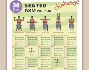 30-Day Seated Arm Workout Challenge: Printable Home Fitness Guide for Women