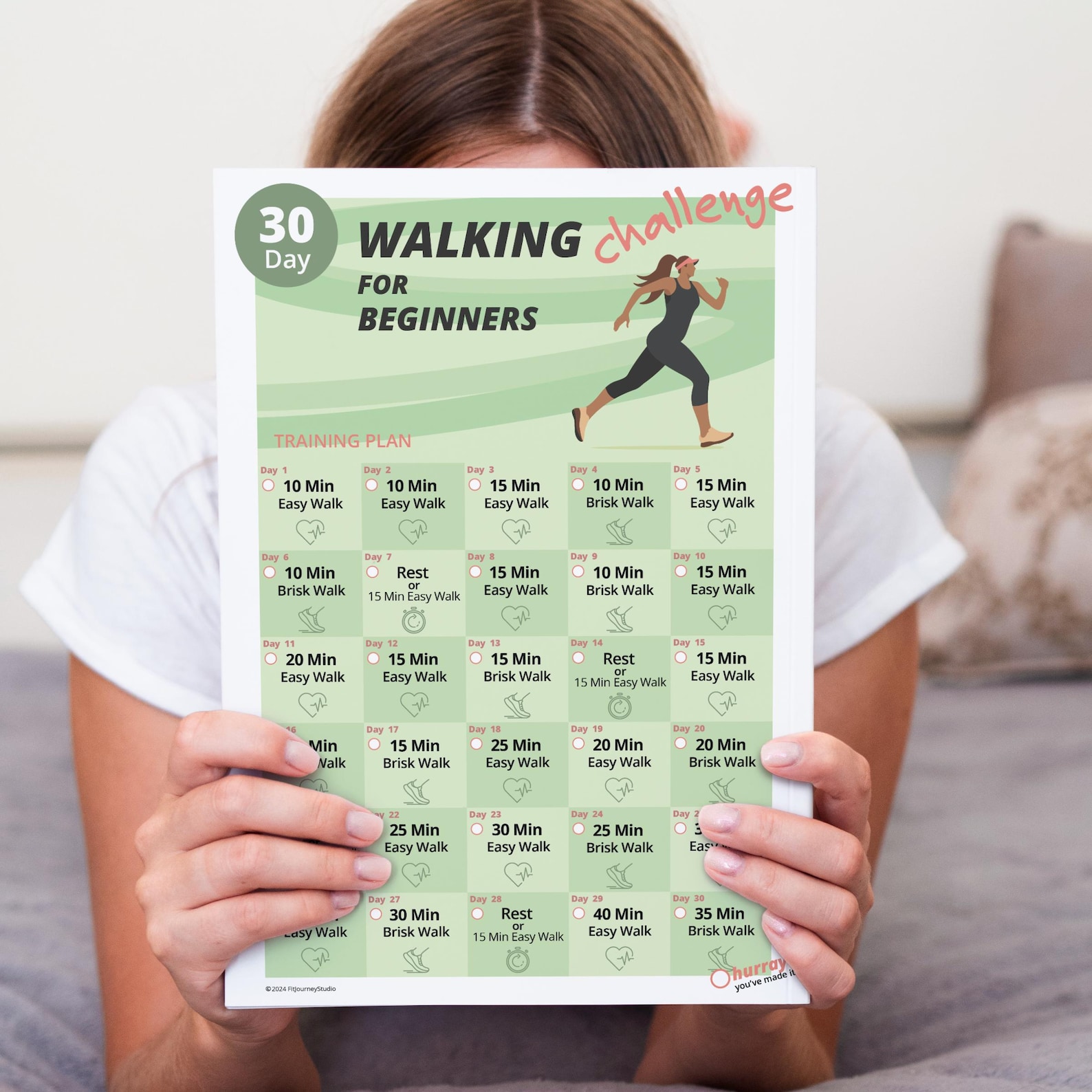 30 Day Walking Challenge for Beginners: Printable Fitness Tracker (PDF ...