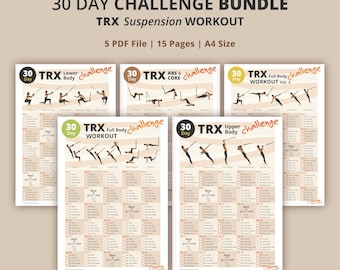30-Day TRX Challenge Bundle: Full Body Suspension Workout Plans (PDF)