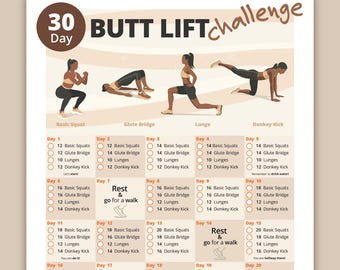 Booty Lift Challenge 14 Day Booty Workout 30 Day Butt Lift