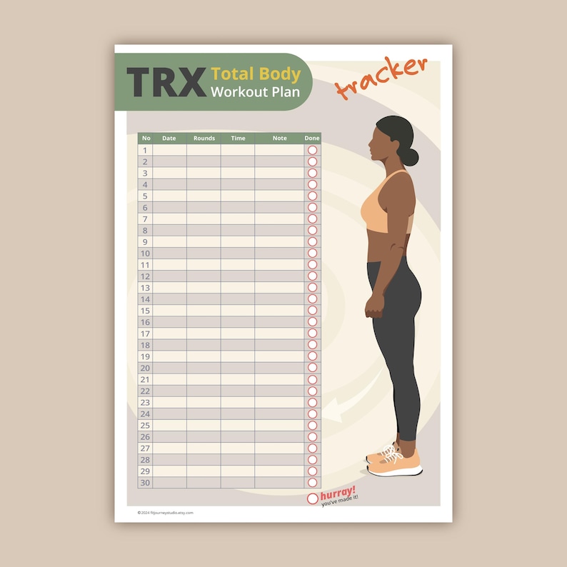 TRX Total Body Workout Plan Suspension Training Full Body Printable TRX Total Body Workout Plan Suspension Training Full Body Printable