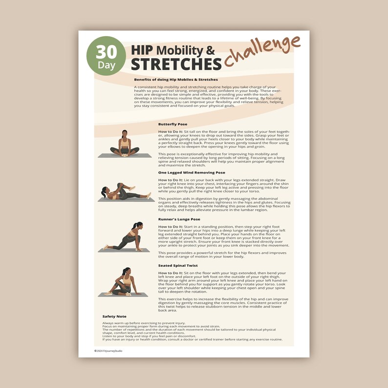 30 Day Hip Mobility & Stretches Challenge | Hip Flexibility Routine ...