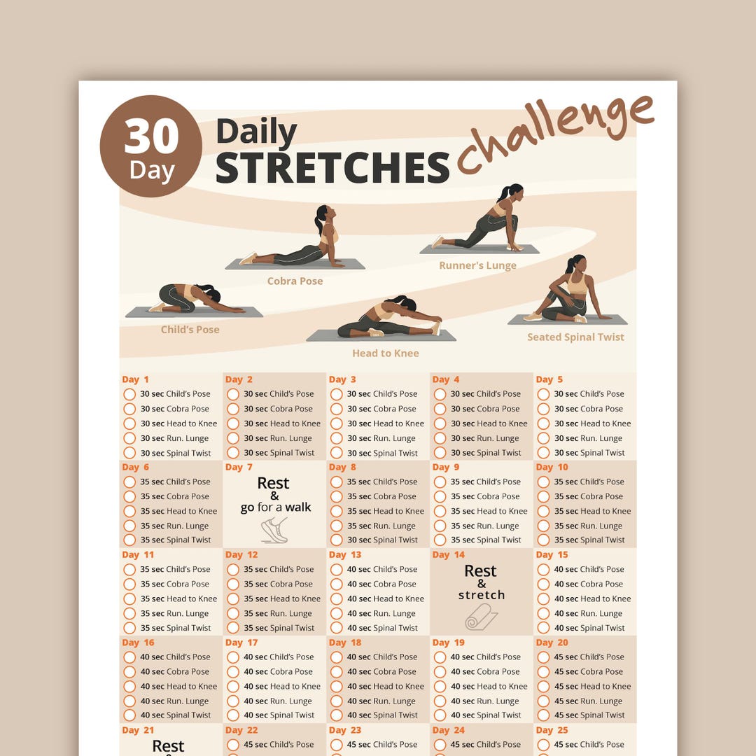 30 Day Daily Stretches Challenge | Flexibility Workout for Women ...