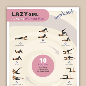 Plan de entrenamiento de cuerpo completo para principiantes (para chicas perezosas) / Guía de fitness imprimible para mujeres