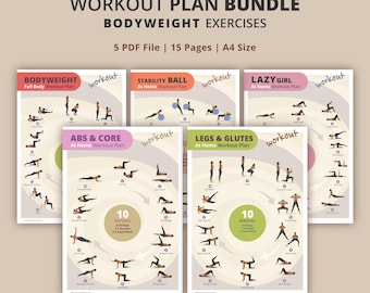 Paquete de planes de entrenamiento con peso corporal: Programas de fitness en casa para mujeres (Descarga en PDF)