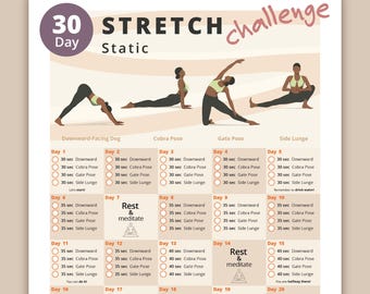 30-day Static Stretch Challenge: Home Fitness (PDF)