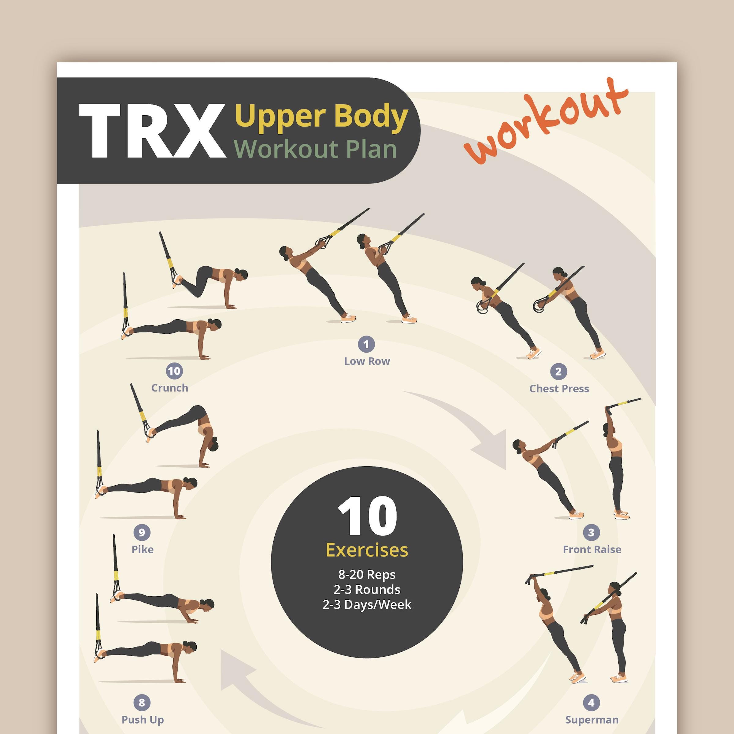 TRX Upper Body Workout Plan: Suspension Training Guide (PDF Download A4  Size) - Etsy