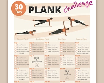 30-Day Plank Challenge: Printable Home Fitness Guide for Women
