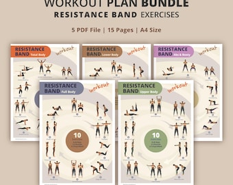 Resistance Band Full Body Workout Plan Bundle: Printable Home Fitness Guide for Women