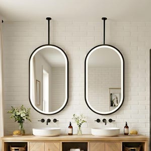 Kapsel LED-takspegel, frontbelyst oval metallspegel, specialbelyst badrumsinredning