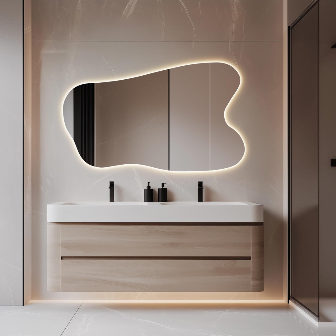 Creative LED Wall Mirror, Modern Illuminated Batroom Vanity Mirror, Eye ...
