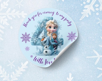 Adesivi per compleanno Frozen: etichette per feste di principesse da scaricare in formato digitale