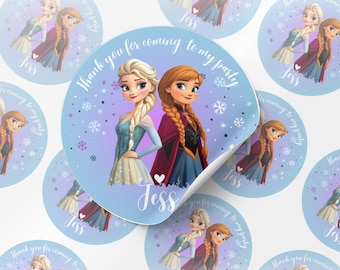 Frozen Thank You Stickers • Editable Party Favor Labels PDF