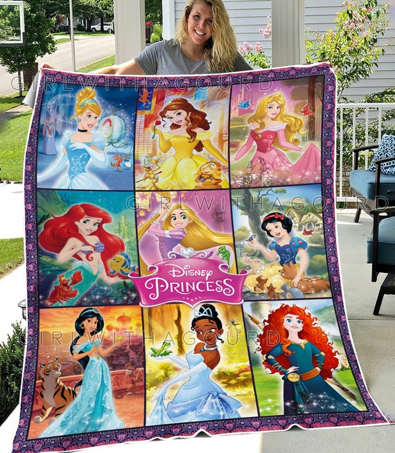 Disney Princesses Quilt Disney Princesses Blanket Fairy Tale Etsy