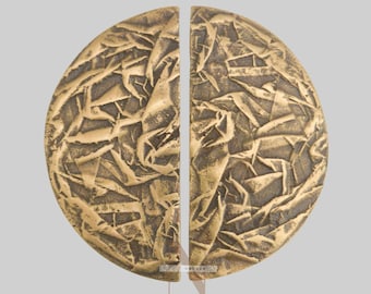 Handcrafted Brass Door Handle - Half-Moon Design - A Pair Of Handles