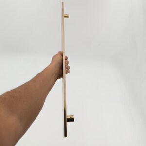 brass door handle, plate door pull, modern brass pull, slim brass handle, unlacquered brass hardware, brass entry handle, minimalist door pull, solid brass plate, contemporary door handle, custom brass handle, handmade brass hardware, brass long handle, architectural door pull