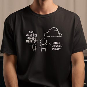 Grappig Linux Servers Cloud-T-shirt: coderingshumor biologisch katoen