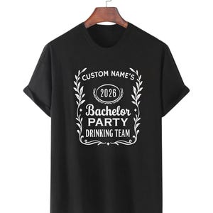 Custom design vrijgezellenfeest drinken teamshirt, grappige bruidsjonkers bijpassende T-shirts, bierliefhebber feest shirts