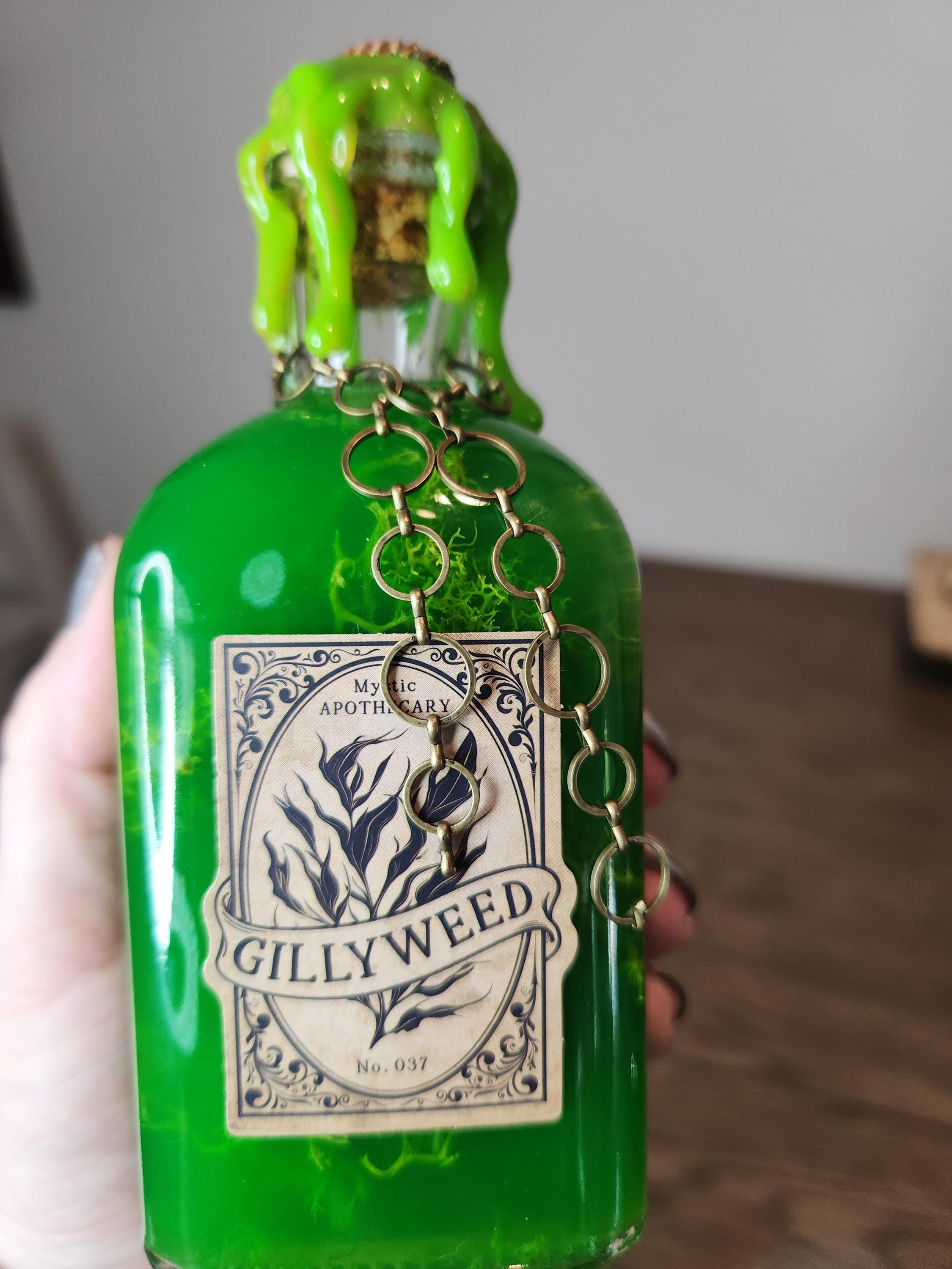 Gillyweed Potion Bottle – Hand Poured Green Magical Decor, Fantasy ...