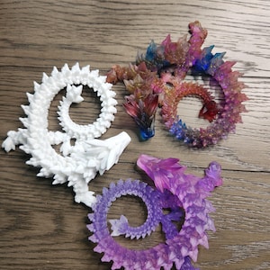 Handmade Crystal Resin Dragon, Fantasy Dragon Figurine, Colorful Dragon Sculpture, Unique Gift for Fantasy Lovers, Sold Separately