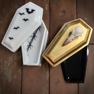 Resin Coffin Trinket Box: Gothic Jewelry Holder, Witchy Decor