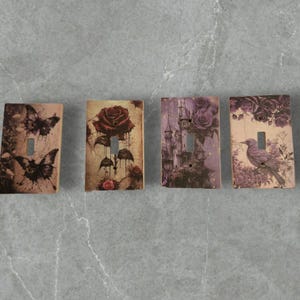 Gothic Butterfly & Rose Light Switch Cover: Dark Cottagecore Decor