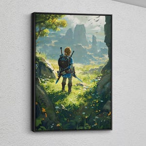 ゼルダ キャンバスプリント、ゼルダの伝説 ウォールアート、高品質プリント、ティアーズ オブ キングダム アート、ゲームアートワーク、ゼルダ ウォールデコ、ゼルダへのギフト