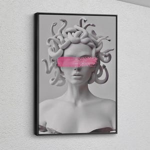 Medusa Artwork  Canvas Print, School Professor Wall Art, High Quality Print, Mythological World Art, Magic Artwork,Bedroom Wall Decor
