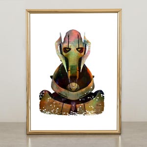 Star Wars Poster General Grievous Watercolor Print Home Decor Wall Art Printable Instant Digital Download