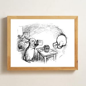 Winnie The Pooh besucht das Kaninchen Druck PNG Clipart Bundle Druckbarer sofortiger digitaler Download