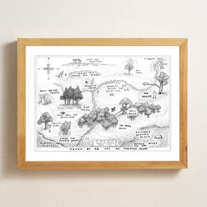 Hundred Acre Wood Map Winnie the Pooh Poster 100 Acre Wood Vintage Wall Art Printable Instant Digital Download