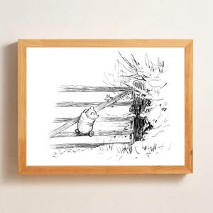 Winnie Puuh und Ferkel auf dem Zaun PNG Clipart Bundle Druckbarer sofortiger digitaler Download