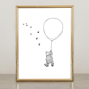 Winnie the Pooh Poster Winnie the Pooh Balloon Classic Winnie The Pooh PNG Clipart Bundle Printable Instant Digital Download