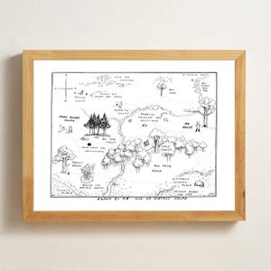 Hundred Acre Wood Map Winnie the Pooh Print Map 100 Acre Wood Vintage Wall Art Printable Instant Digital Download