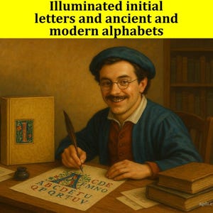 Antique Illuminated Letters: 1850 Calligraphy Alphabets (PDF Download)