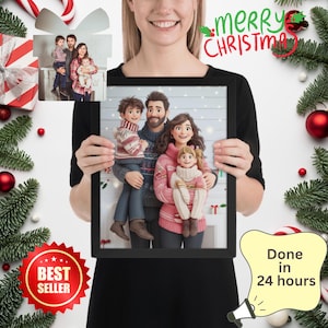 Regalo personalizzato per Natale / Ritratto personalizzato in 3D / Ritratto di Natale / Ritratto di coppia / Ritratto di famiglia / Regalo di Natale