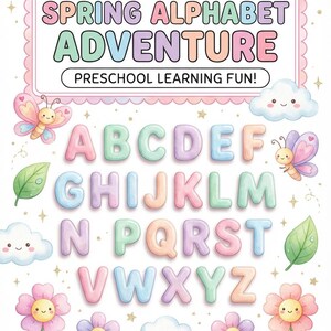 Pastell Aquarell Ostern Alphabet Clipart, wunderliche Häschen Blumenbuchstaben PNG
