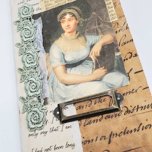 Jane Austen Themed 30-Page Standard Size Travelers Notebook for Junk, Journaling or Planning Choice of Plain or Decorated