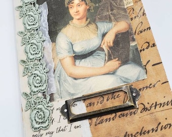 Jane Austen Themed 30-Page Standard Size Travelers Notebook for Junk, Journaling or Planning Choice of Plain or Decorated