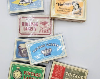 60 Count Vintage-Styled Label Stickers for Junk Journaling, Travelers Notebooks or Planning