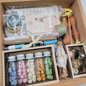 100+ Pieces of Jane Austen Themed Ephemera and Accessories Wood Box Kit for Junk Journals, Planning, Travelers Notebooks