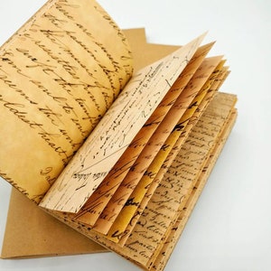 28-Page Junk Journal Travelers Notebook Inserts With Script Paper Choice of Passport or Standard Size
