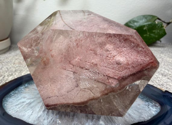 Pink Garden Quartz Free Form | Double-Sided Lodolite Quartz with Rainbows | Brazil | 207g
