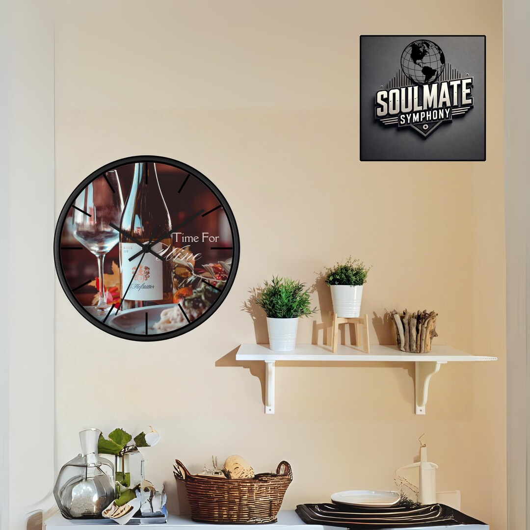 Time for Wine Bold Statement Clock | Handcrafted Wine-themed Wall Clock ...