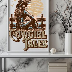 Coastal Cowgirl print, cowgirl digital download, wall art, digital wall art, cowgirl poster, coastal cowgirl poster, office decor, bar decor