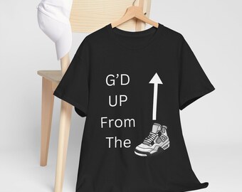 Custom Hip Hop T-Shirt | &#39;G&#39;d Up from the Feet Up Shirt | Japanese-Inspired Design Shirt |  Streetwear Graphic Tee | Urban Fashion
